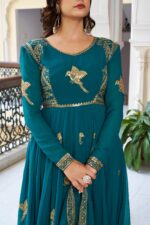 Presenting new Designer Embroidery work Gown pent with duppata set - Image 8