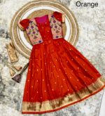 Launching New silk kids paithani Gown with coat for Girls collection - Image 14