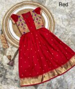 Launching New silk kids paithani Gown with coat for Girls collection - Image 8