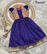 Launching New silk kids paithani Gown with coat for Girls collection - Image 11
