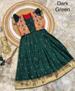 Launching New silk kids paithani Gown with coat for Girls collection - Image 9