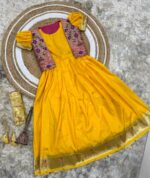 Launching New silk kids paithani Gown with coat for Girls collection - Image 16