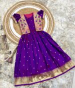 Launching New silk kids paithani Gown with coat for Girls collection - Image 10