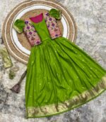 Launching New silk kids paithani Gown with coat for Girls collection - Image 20