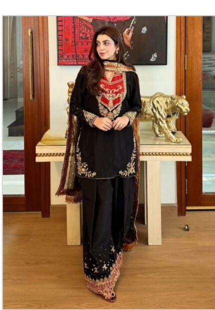 Launching New fancy designer Pakistani Top bottom with dupatta set