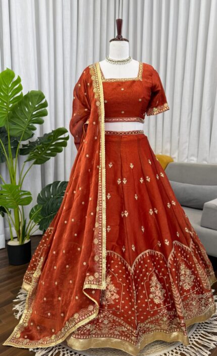 Presenting new Designer Embroidery work Lahenga choli collection