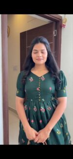 Presenting new Designer Bottle Green Maxi Dress for women - Image 3