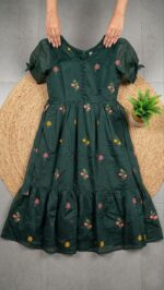 Presenting new Designer Bottle Green Maxi Dress for women - Image 4