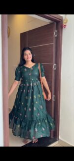 Presenting new Designer Bottle Green Maxi Dress for women