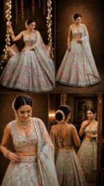 Presenting new launching Designer Embroidery work Lahenga choli collection - Image 17