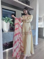 Presenting new Designer Embroidery work Top plazzo with duppata set - Image 3