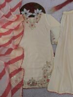 Presenting new Designer Embroidery work Top plazzo with duppata set - Image 8