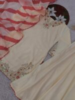Presenting new Designer Embroidery work Top plazzo with duppata set - Image 7