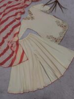 Presenting new Designer Embroidery work Top plazzo with duppata set - Image 9