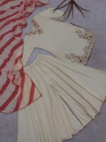 Presenting new Designer Embroidery work Top plazzo with duppata set - Image 10