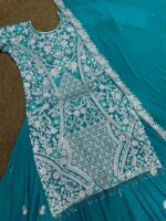 Presenting new Designer Embroidery work Top plazzo with duppata set - Image 6