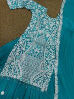 Presenting new Designer Embroidery work Top plazzo with duppata set - Image 7