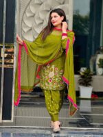 Presenting new Ready to wear Embroidery work Top Bottom with duppata set - Image 3