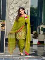 Presenting new Ready to wear Embroidery work Top Bottom with duppata set - Image 2