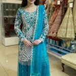 Presenting new Designer Embroidery work Top plazzo with duppata set