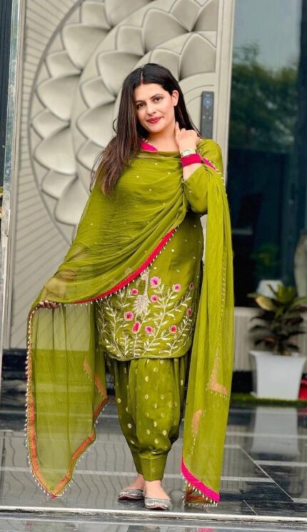 Presenting new Ready to wear Embroidery work Top Bottom with duppata set