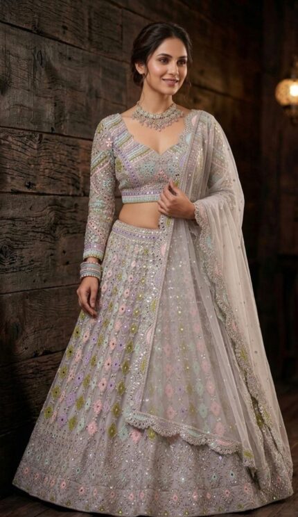 Presenting new Designer Embroidery work Lahenga choli collection