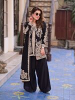 Presenting New Designer Embroidery work Top plazzo with dupatta set - Image 6