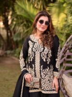Presenting New Designer Embroidery work Top plazzo with dupatta set - Image 4