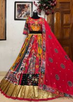 Presenting New Navratri special Designer printed Lahenga choli with mirror work