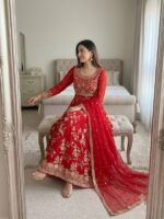 Presenting New Designer Heavy Embroidery work Gown pant with duppata collection - Image 11