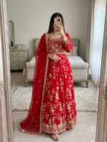 Presenting New Designer Heavy Embroidery work Gown pant with duppata collection - Image 8