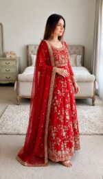 Presenting New Designer Heavy Embroidery work Gown pant with duppata collection - Image 2