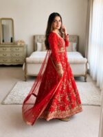 Presenting New Designer Heavy Embroidery work Gown pant with duppata collection - Image 6