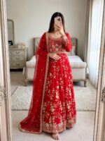Presenting New Designer Heavy Embroidery work Gown pant with duppata collection - Image 9