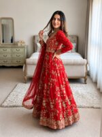 Presenting New Designer Heavy Embroidery work Gown pant with duppata collection - Image 5