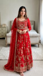 Presenting New Designer Heavy Embroidery work Gown pant with duppata collection - Image 7