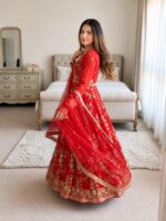 Presenting New Designer Heavy Embroidery work Gown pant with duppata collection - Image 4