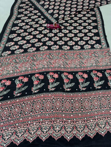 Launching New Designer Ajrakh elephant printed saree collection