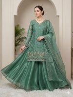 Presenting New Designer Kurti plazzo with duppata set collection - Image 2