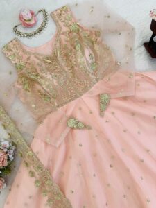 Presenting New 3 pieces set Gown Lahenga with duppata set - Image 17