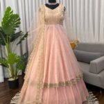 Presenting New 3 pieces set Gown Lahenga with duppata set