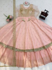 Presenting New 3 pieces set Gown Lahenga with duppata set - Image 16