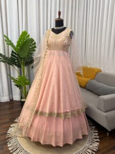 Presenting New 3 pieces set Gown Lahenga with duppata set - Image 8