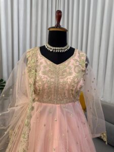 Presenting New 3 pieces set Gown Lahenga with duppata set - Image 10