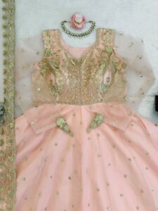 Presenting New 3 pieces set Gown Lahenga with duppata set - Image 19