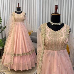 Presenting New 3 pieces set Gown Lahenga with duppata set - Image 7