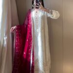 Presenting New Festival special Heavy sequence Embroidery work Top plazzo with dupatta set