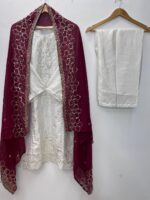 Presenting New Festival special Heavy sequence Embroidery work Top plazzo with dupatta set - Image 9