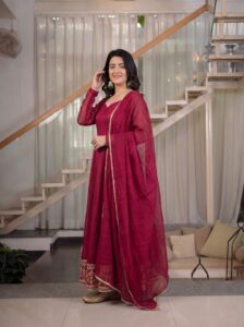 Presenting New Designer Anarkali suit in fancy style - Image 2