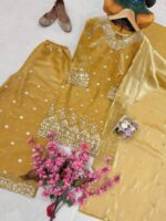 Presenting New Designer Silk kurti plazzo with dupatta set - Image 16